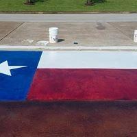 THIS TEXAS FLAG WAS DONE OVER A 40 YEAR OLD CONCRETE SLAB!  COME BY OUR STORE AND FIND OUT MORE!