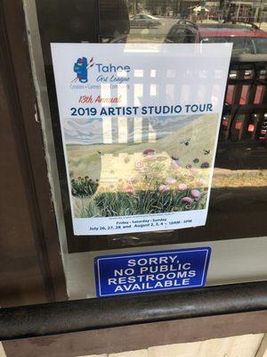 Tuesday, May 7, 2019: sign posted in window.