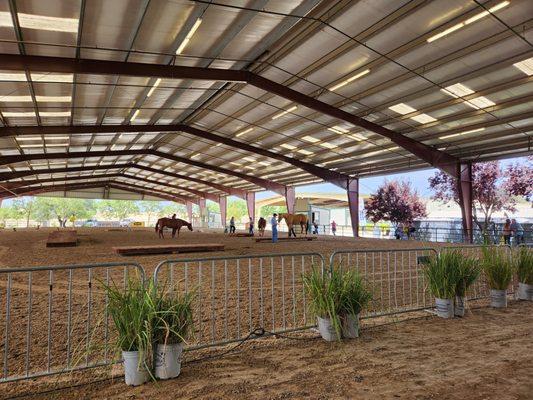 Western States Horse Expo. Clinician Mark Bolender - trail obstacles in-hand. Confidence building for horse and handler. Good stuff! 6/8/24