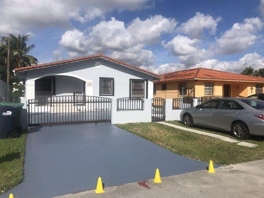 Exterior painting walls iron and floor West Miami