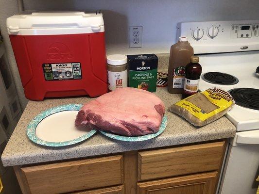 9.5lb pork shoulder with bone removed