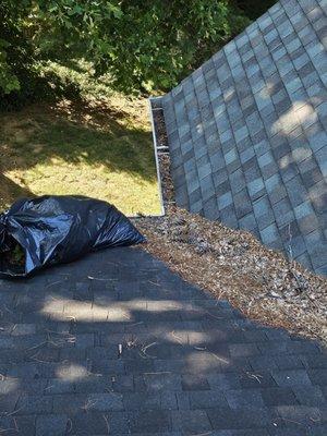 Hello, we are offering gutter cleaning services, Before and After.