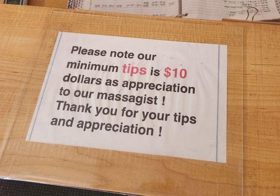 Minimum tip demand? Excuse me? Not cool