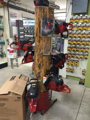 Jonsered saws, blowers, and trimmers.