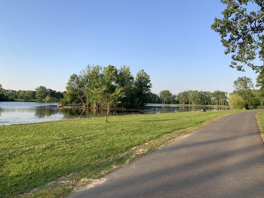 View of the lake on the new Troy Trail. Spring 2021.