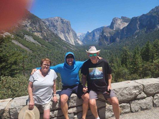 ME MY wife and Branfon at the falls and EL Capitan