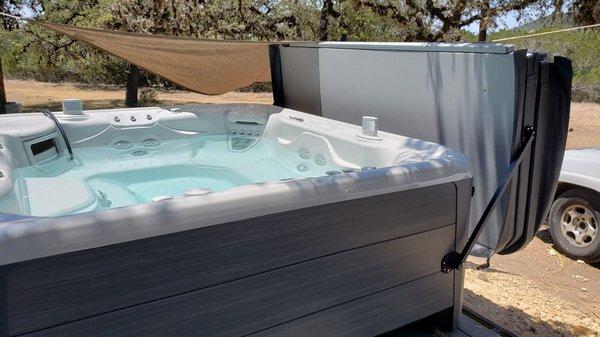 HotSpring Grandee installed by Paradise Decks & Spas