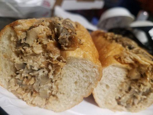 Chicken cheesesteak with mushrooms and extra meat