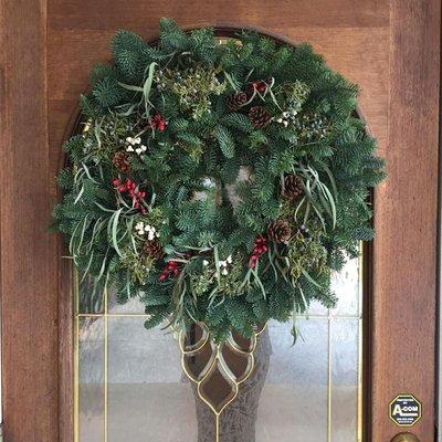 The Christmas wreath for our front door.