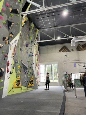 Top rope area with auto-belay devices