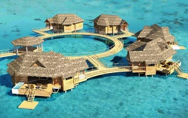 Over the water Bungalow's at Sandals Resorts