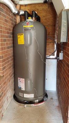 80 gallon electric water heater install with automatic flood stop