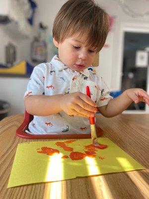 They hadn't realized that he had been bitten on his right arm before this photo was taken in class.