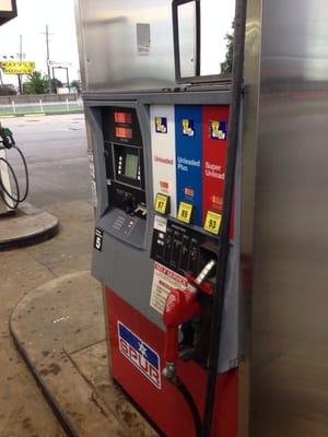 Red, White and Blue Fuel Pumps.