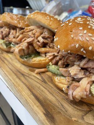 Pulled Chicken, House Cherry Chipotle BBQ sauce, Crispy Jalapenos