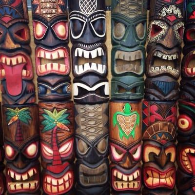 Hawaiian masks for sale.