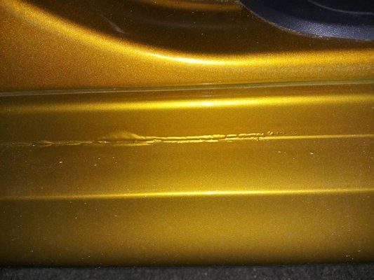 This is the bad paint job Winter Park Auto Spa did to our car after removing the paint with their steamer!