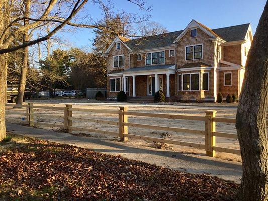 Custom Cedar Post and Rail Fence