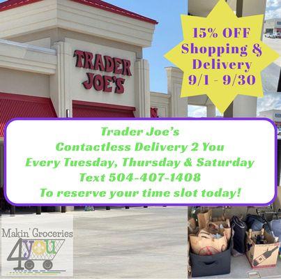 September promotion for Trader Joe's