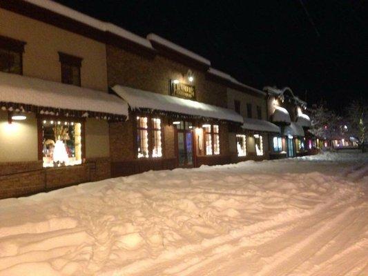 Winter scene storefront