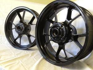 Gloss black motorcycle wheels