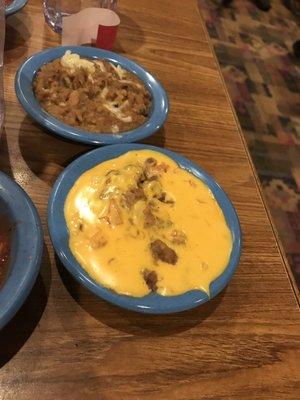 Bean dip with cheese and queso and beans. Tasted like garbage. Canned stuff is better than whatever this was.