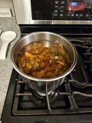 Chicken bone broth.