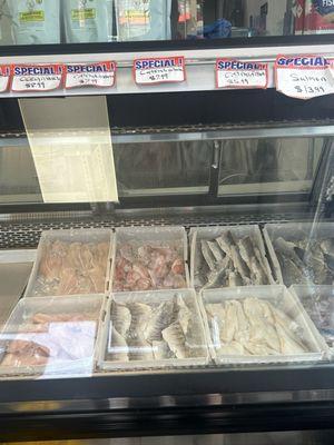 Fish selections for take home or they will fry when you buy.