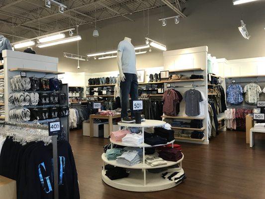 Inside the Gap Factory Outlet store.