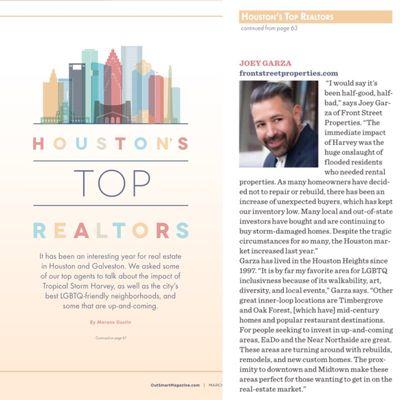 Houston's Top Realtors - So excited to be included in the publication's "real estate" March '18 edition this year!