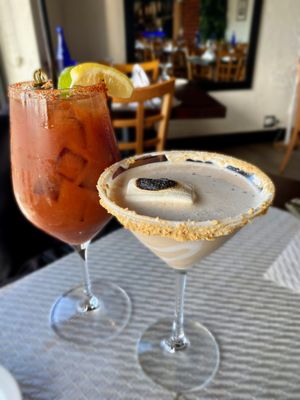 Traditional Bloody Mary and S'mores Martini