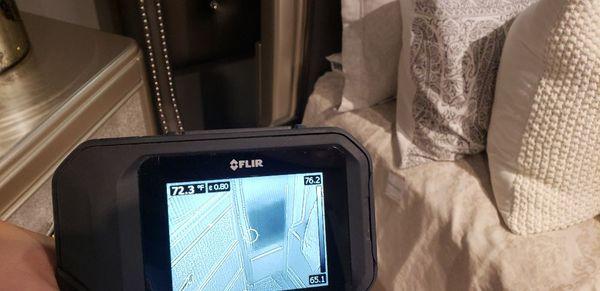 When #waterdamage happens we use  Infrared cameras to help find where the water has spread.