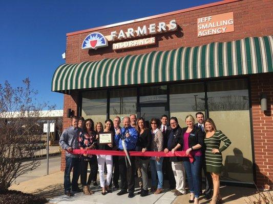 Grand opening! Ribbon cutting for Smalling Insurance Agency-Farmers Insurance