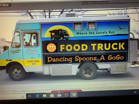 Artist rendering of truck wrap.