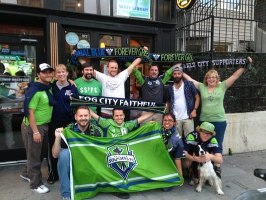 With the Seattle sounders SF supportets group: SF Fog City Faithful  #mls #soundersFC