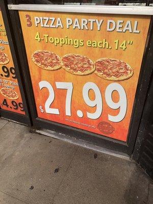 Pizza party deal