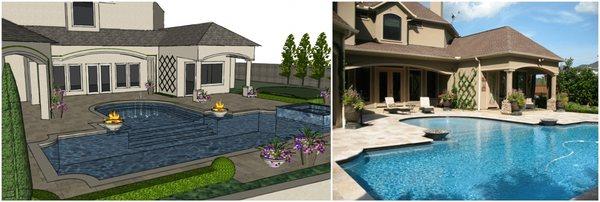 Before & After Pool Design Concept & Build