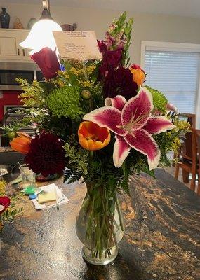 Flowers for the reception desk