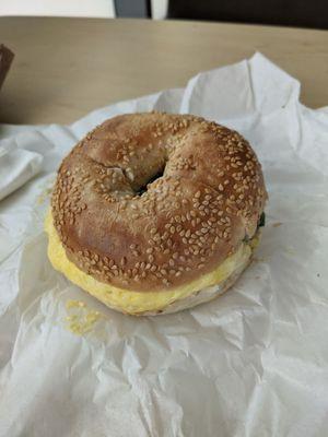 Mushroom spinach egg bagel?! Would not recommend