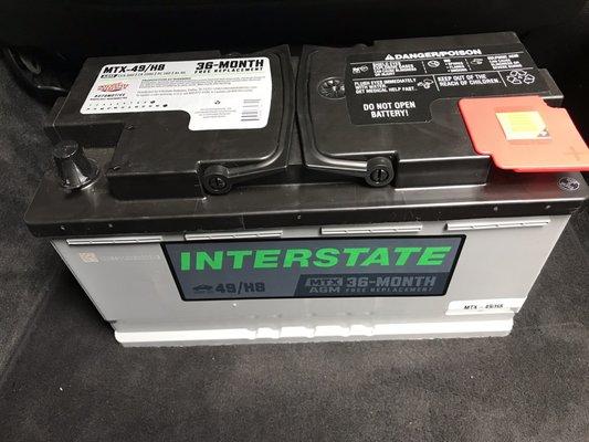 Brand new battery, used once. Didn't correct the problem.. interstate Batteries don't allow returns