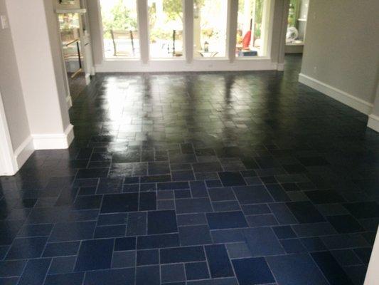 Cleaned and recoated black slate