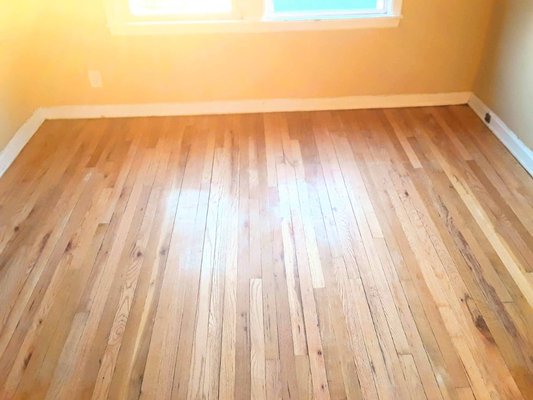 AFTER a Deep Clean- wood flooring was previously in bad shape