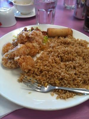 Walnut Shrimp with fried rice!