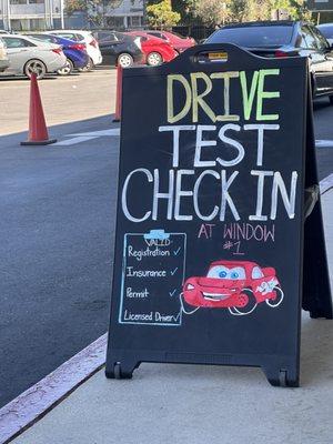 This is the waiting area when you've been scheduled for the actual Drivers test.