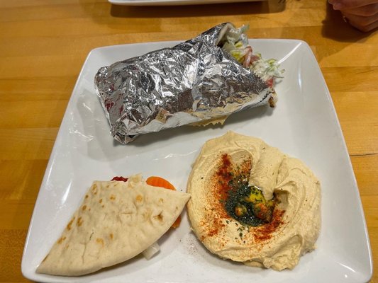 Supreme gyro and humus - I couldn't wait to get a bite in and forgot to take a pic until after I took one.