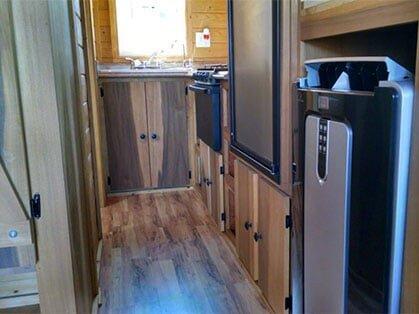 Inside one of the tiny homes