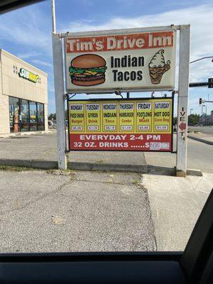 Street sign with daily specials