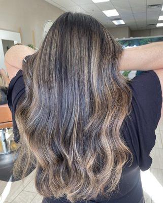 Deep conditioning treatment and balayage