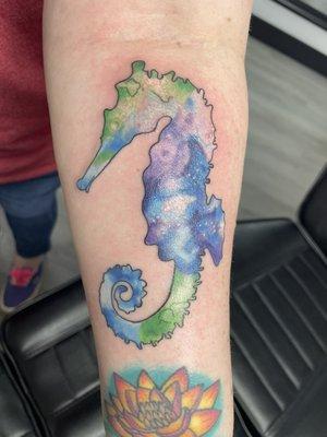 Water color style seahorse by Monki