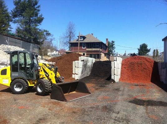 Our mulch yard located at our garage. 